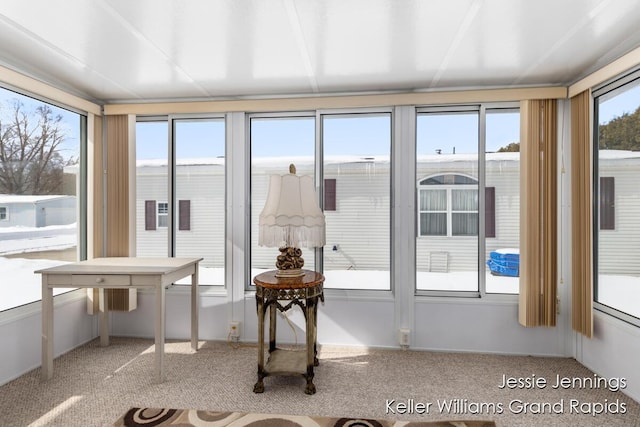 view of unfurnished sunroom