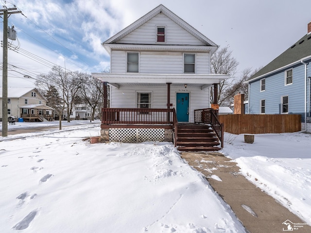 view of front property with a porch