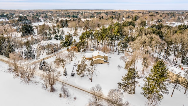 view of snowy aerial view