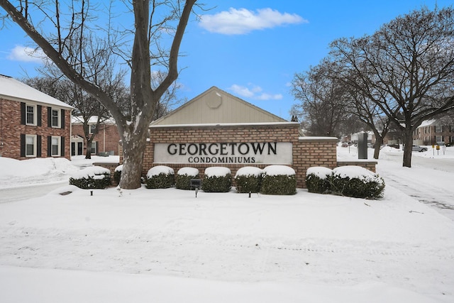 view of community sign