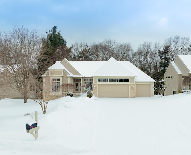 view of front of house with a garage