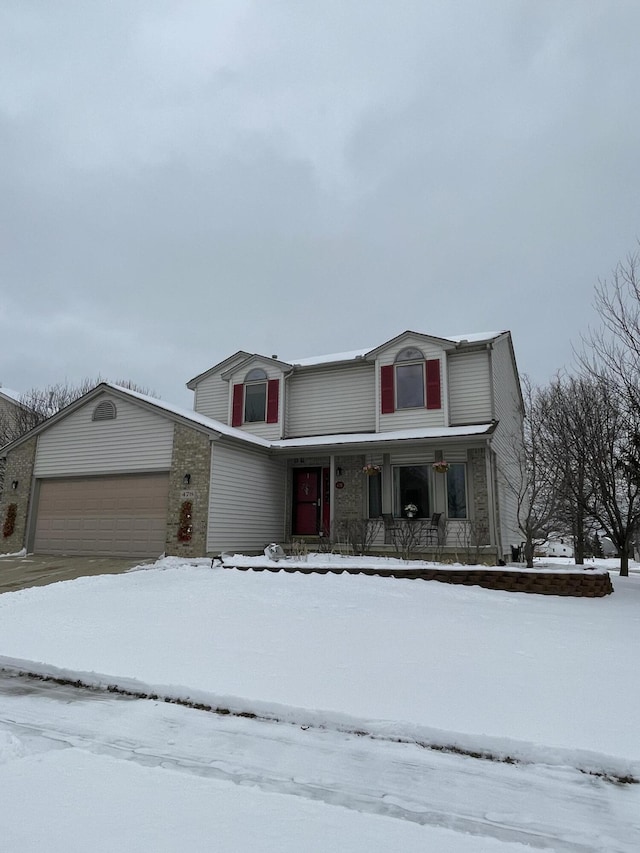 view of property featuring a garage