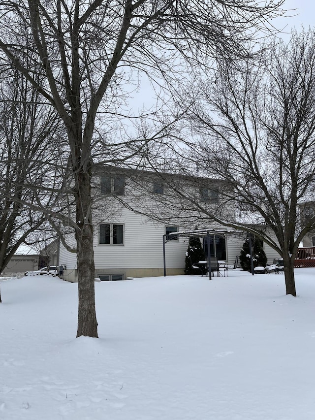 view of snow covered exterior