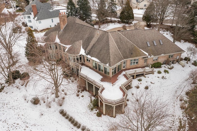 view of snowy aerial view