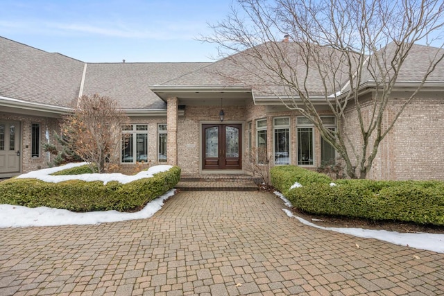 property entrance featuring french doors