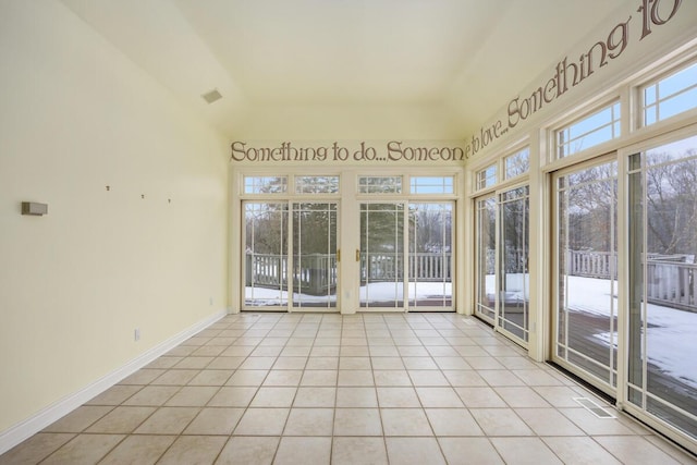 view of unfurnished sunroom