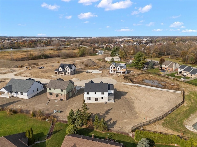 aerial view with a residential view