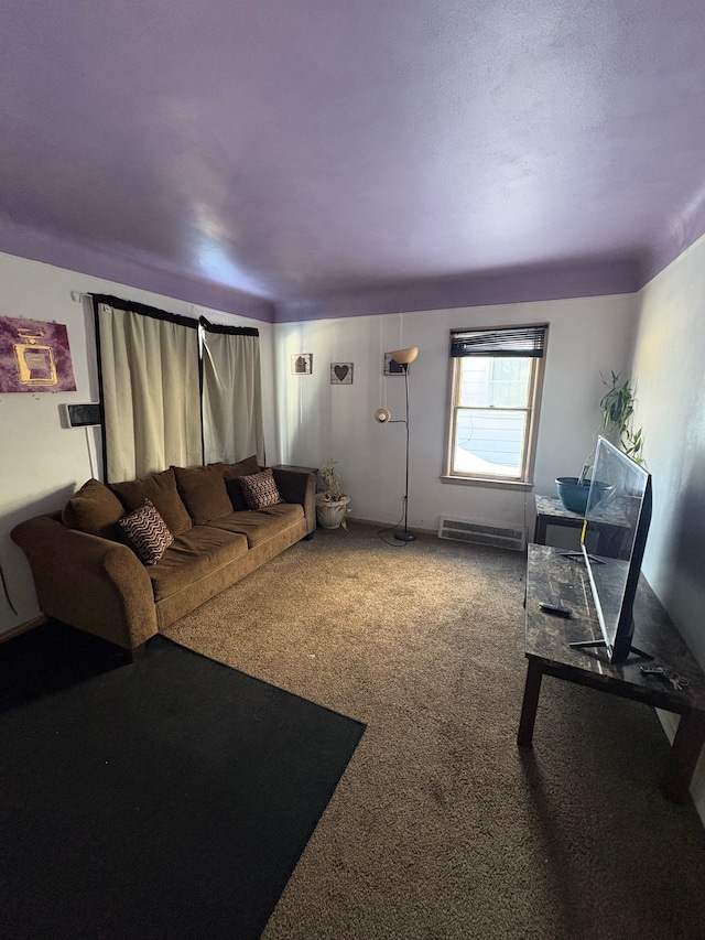 living room with carpet floors