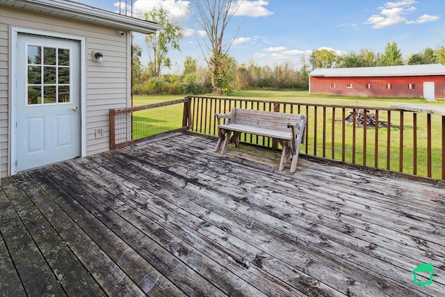 deck with a yard