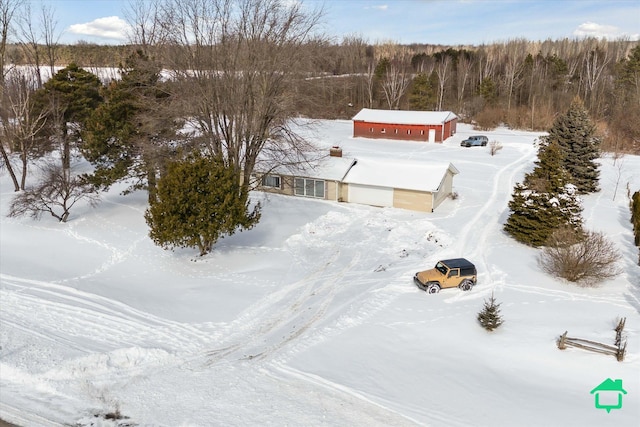 view of snowy aerial view