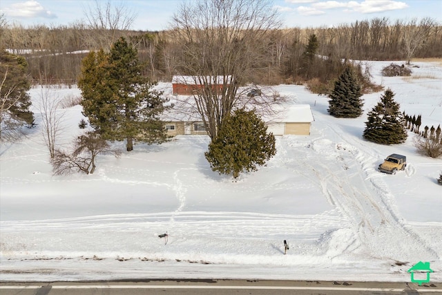 view of snowy aerial view