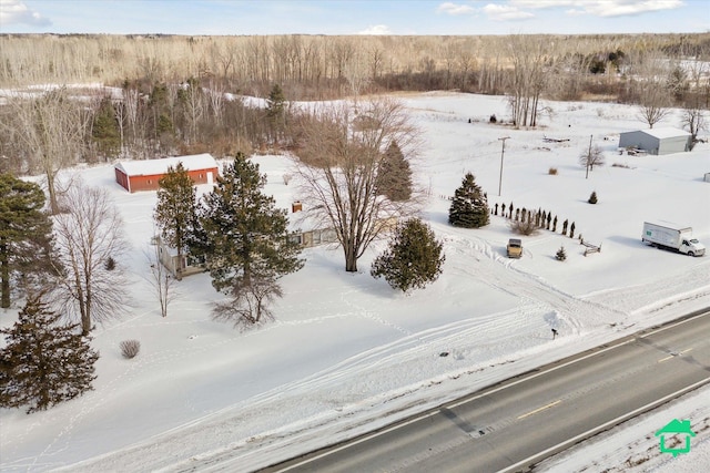 view of snowy aerial view