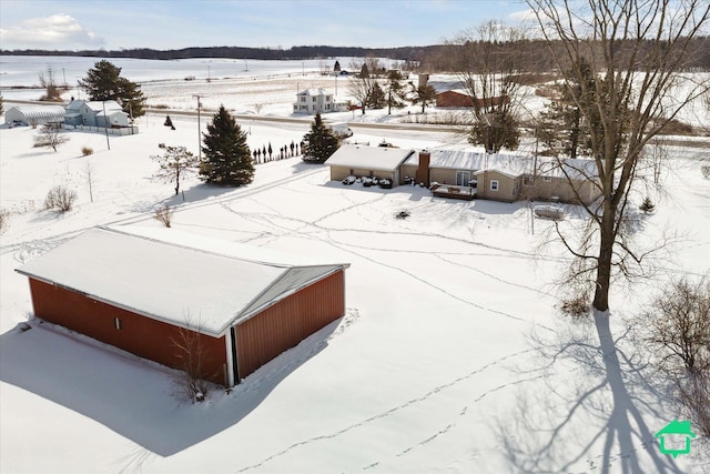 view of snowy aerial view