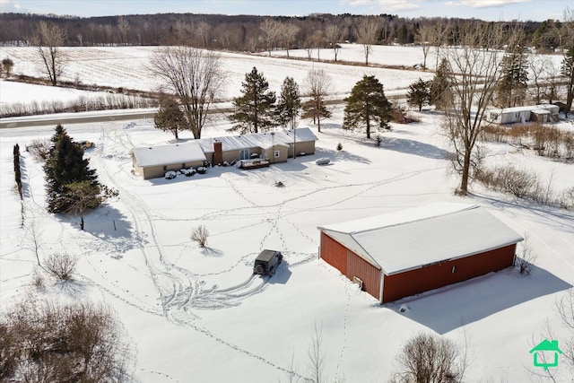 view of snowy aerial view