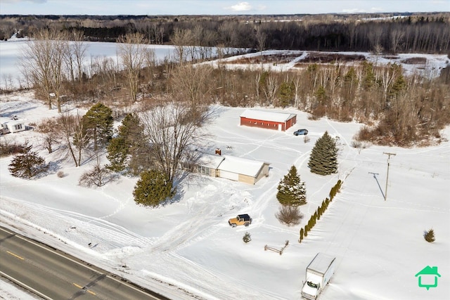 view of snowy aerial view