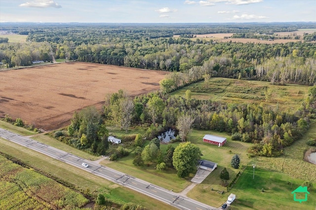 aerial view featuring a rural view