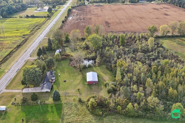 drone / aerial view with a rural view