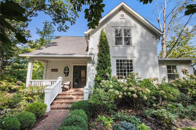 front facade with covered porch