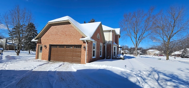 view of snow covered property