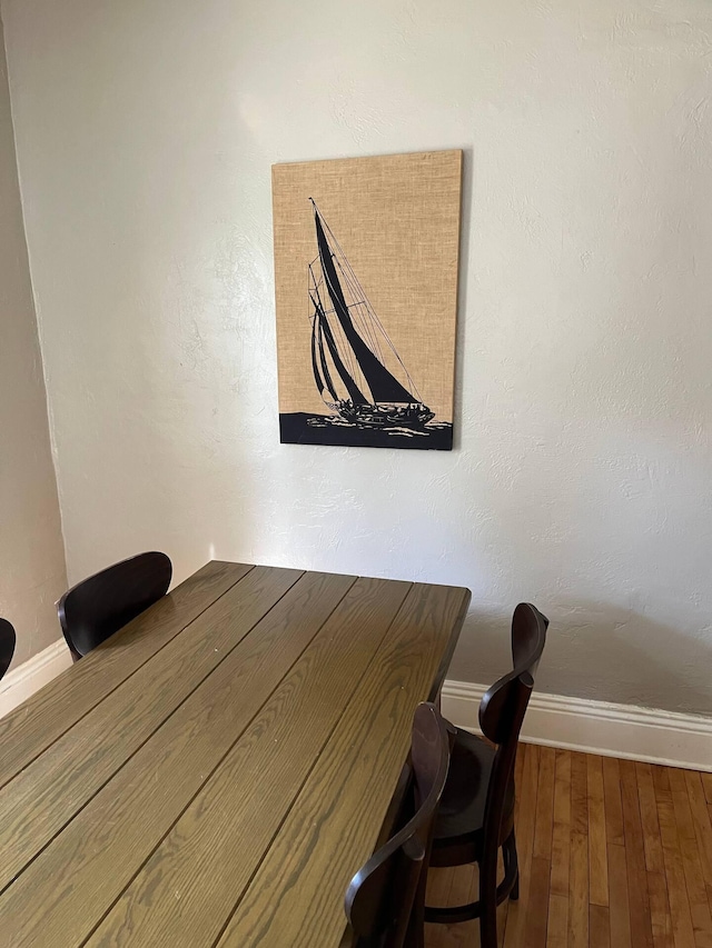 home office featuring dark hardwood / wood-style floors