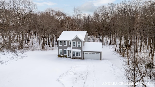 view of front of home with a garage