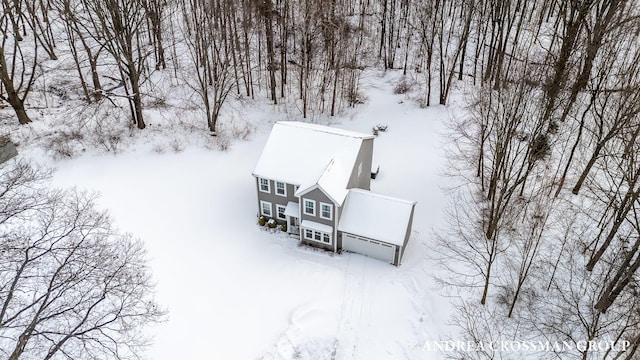 view of snowy aerial view