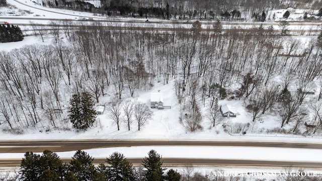 view of snowy aerial view