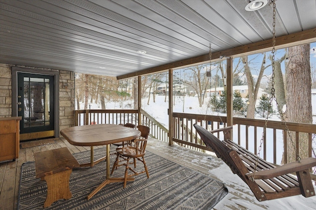 view of sunroom