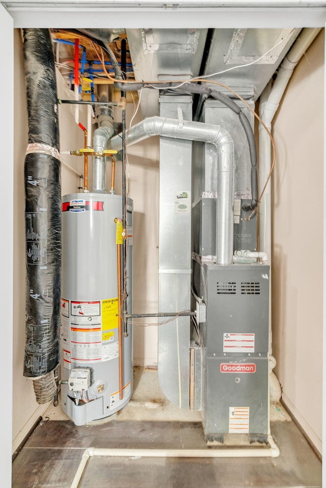 utilities with heating unit and water heater