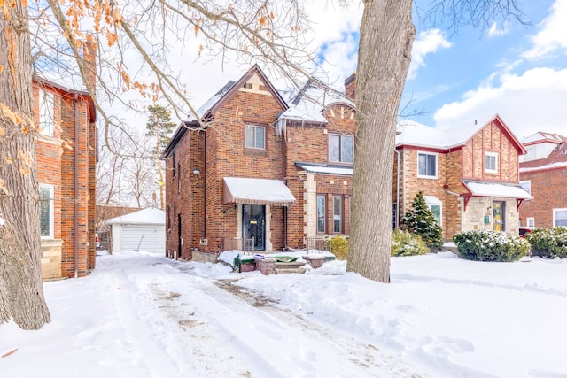 view of snowy property