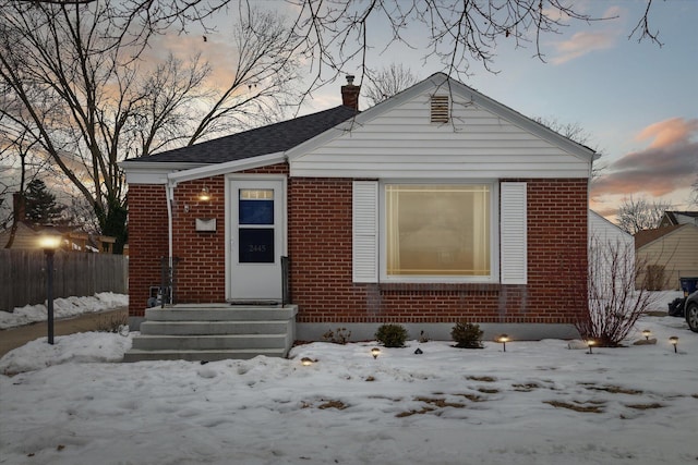 view of bungalow