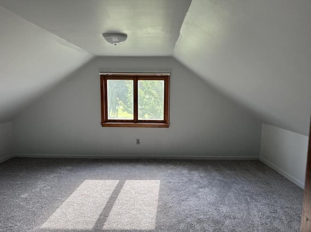 bonus room featuring carpet and vaulted ceiling