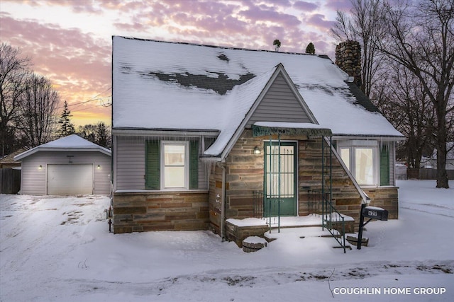 view of snow covered front of house