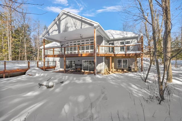 view of snow covered house