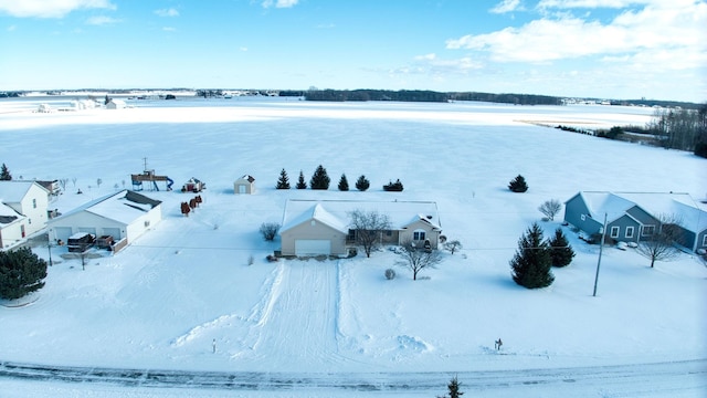 view of snowy aerial view