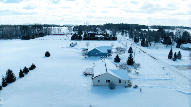 view of snowy aerial view