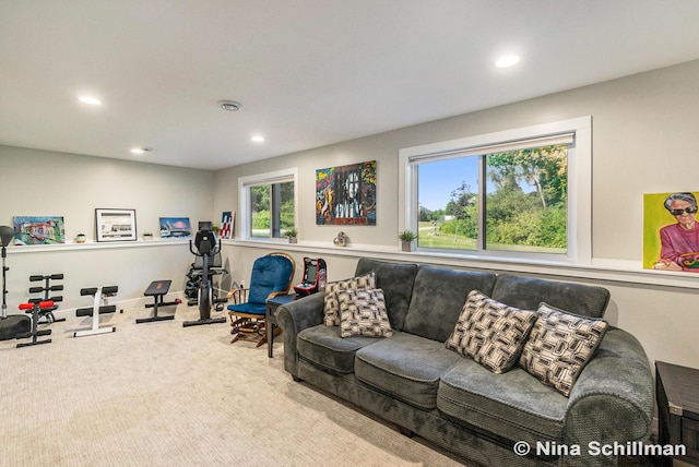 834 N Michigan St, Fremont, MI 49412 - carpeted living area featuring recessed lighting