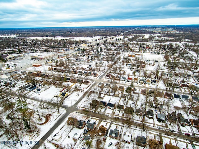 view of snowy aerial view