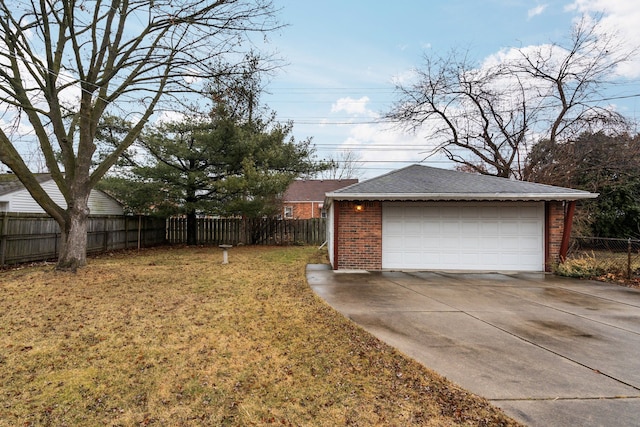 detached garage with fence