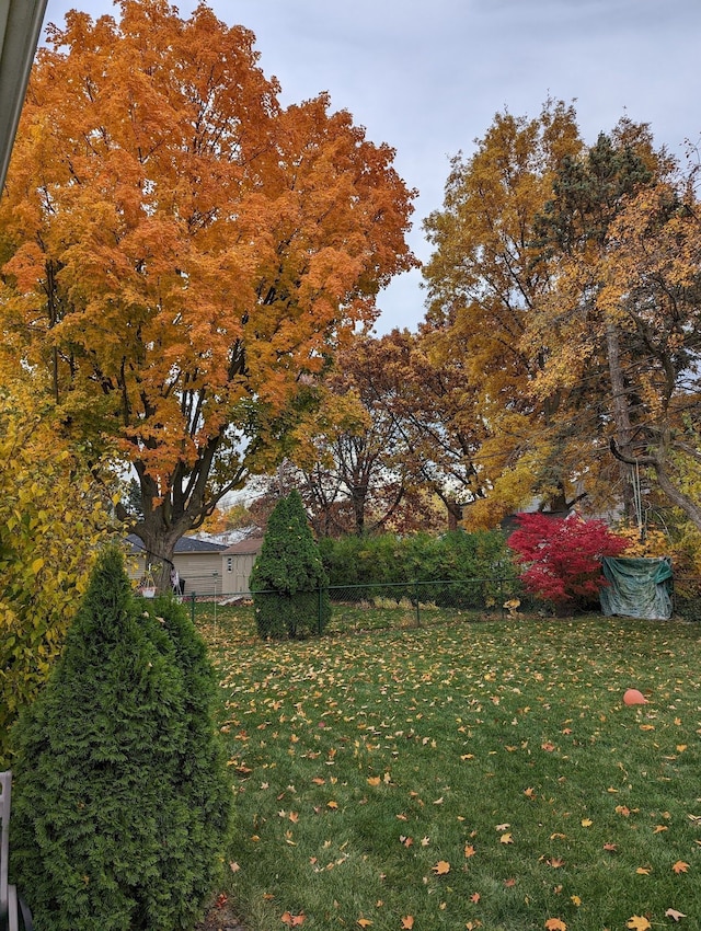 view of yard with fence