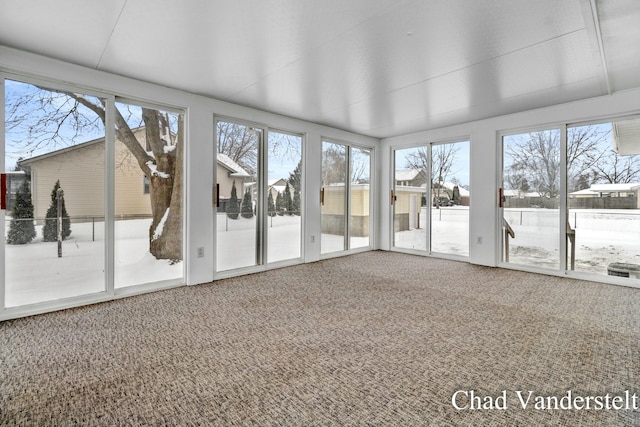 view of unfurnished sunroom