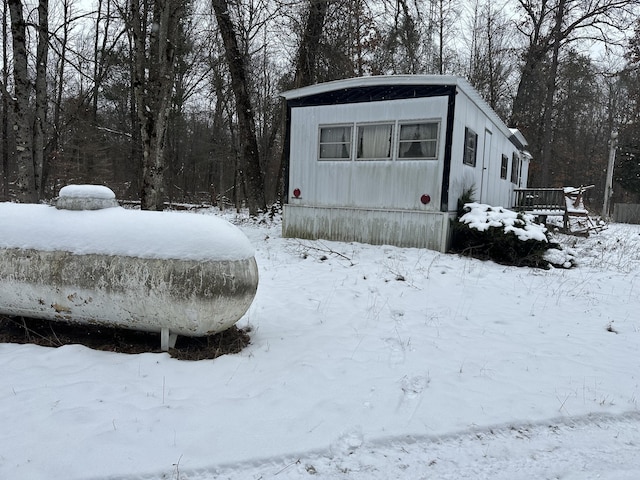 view of snowy exterior