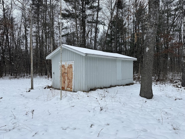 view of snow covered structure