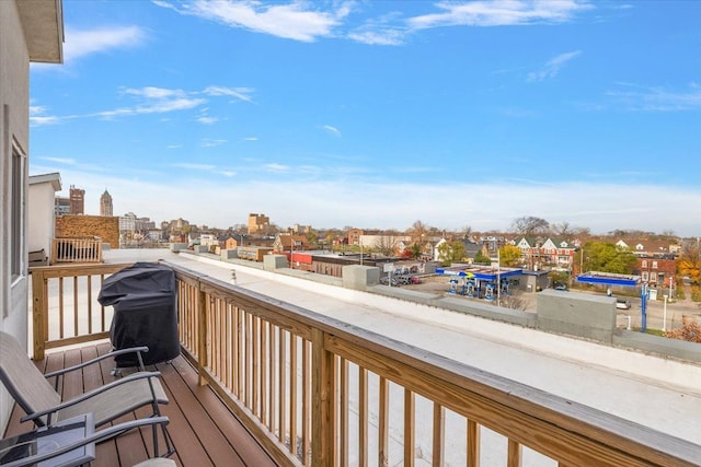 balcony featuring a city view