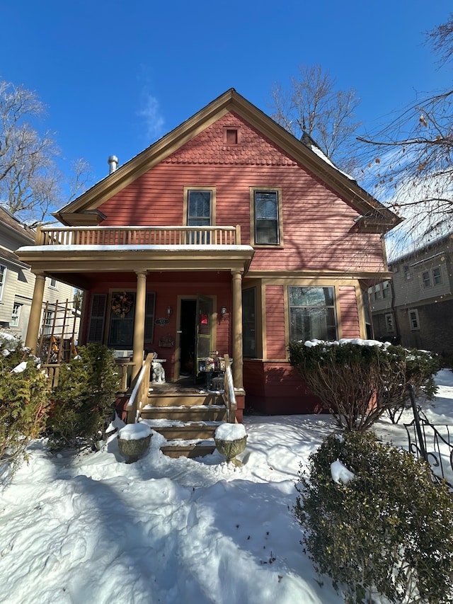 view of front of property with a porch