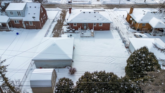 view of snowy aerial view