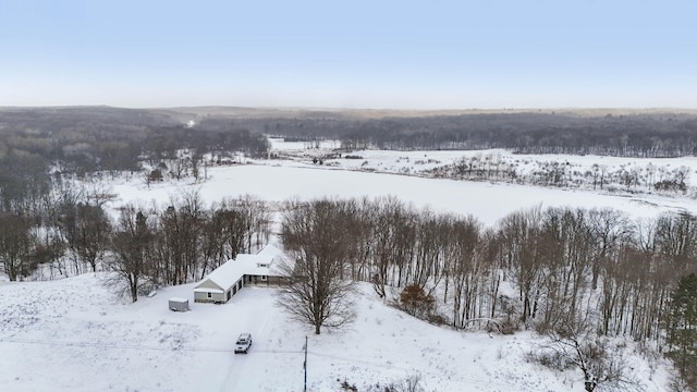 view of snowy aerial view