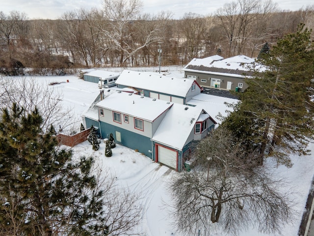 view of snowy aerial view