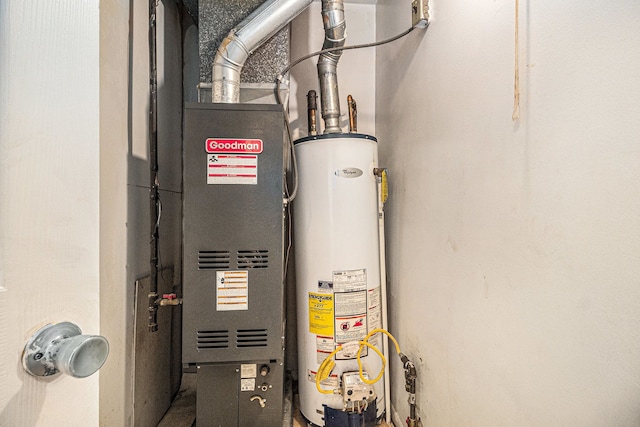 utilities featuring gas water heater