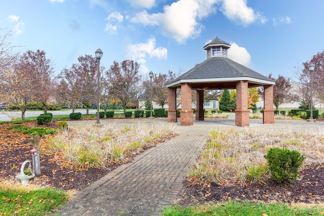 view of property's community with a gazebo